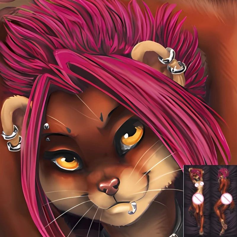 

Weasel Fluffy Furry Orcus Dakimakura Anime Pillowcase Double-sided Print Home Bed Hugging Body Pillow Cover Case Dropshipping