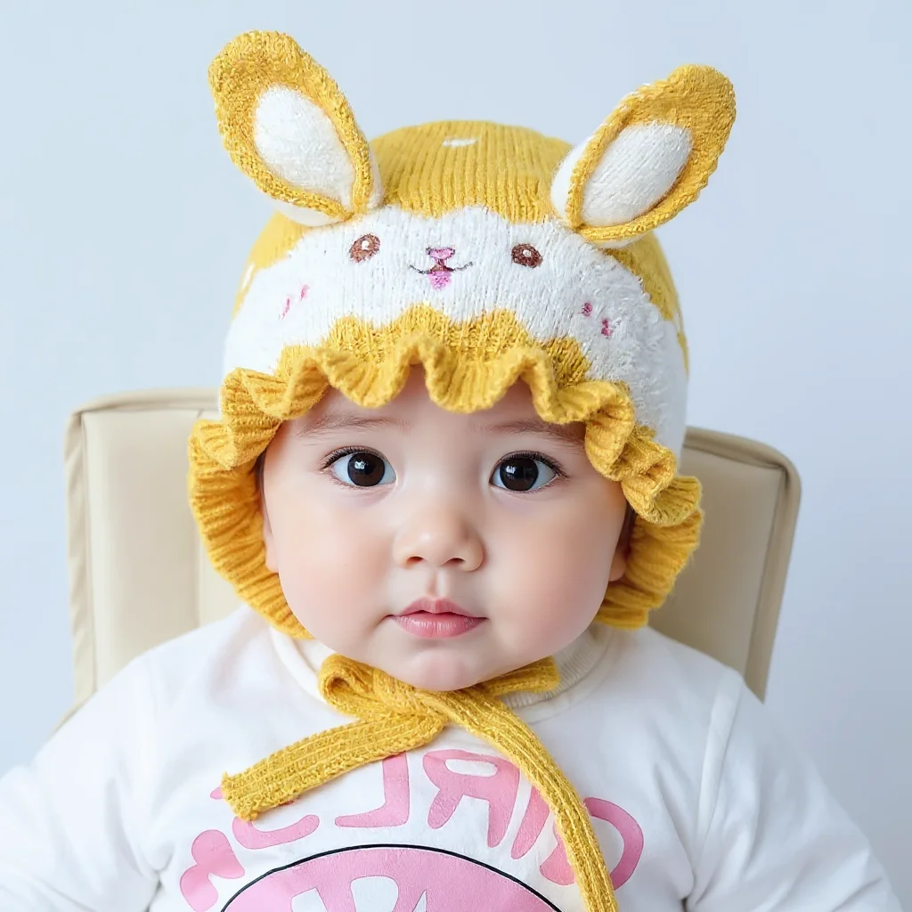 Chapéu de bebê de malha quente macio e aconchegante gorro com proteção de orelha para recém-nascidos da criança meninos e meninas outono inverno ao ar livre wear
