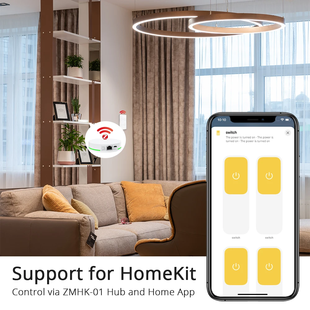 Zemismart Tuya Zigbee US Touch Light Switch with Neutral 1 2 3 4 Gangs Wall Interruptor Homekit Siri Alexa Google Home Control