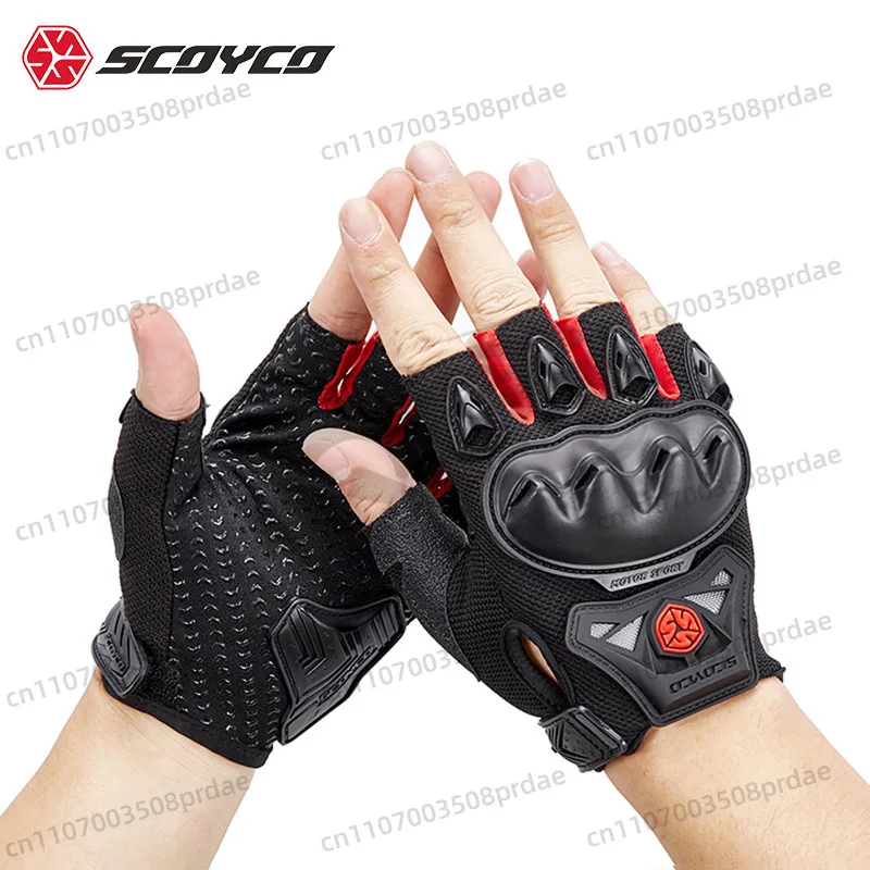 Scoyco MC29D Summer Motorcycle Gloves Half Finger Breathable Motocross Racing Protective Gloves Men Women Moto Riding Glovess