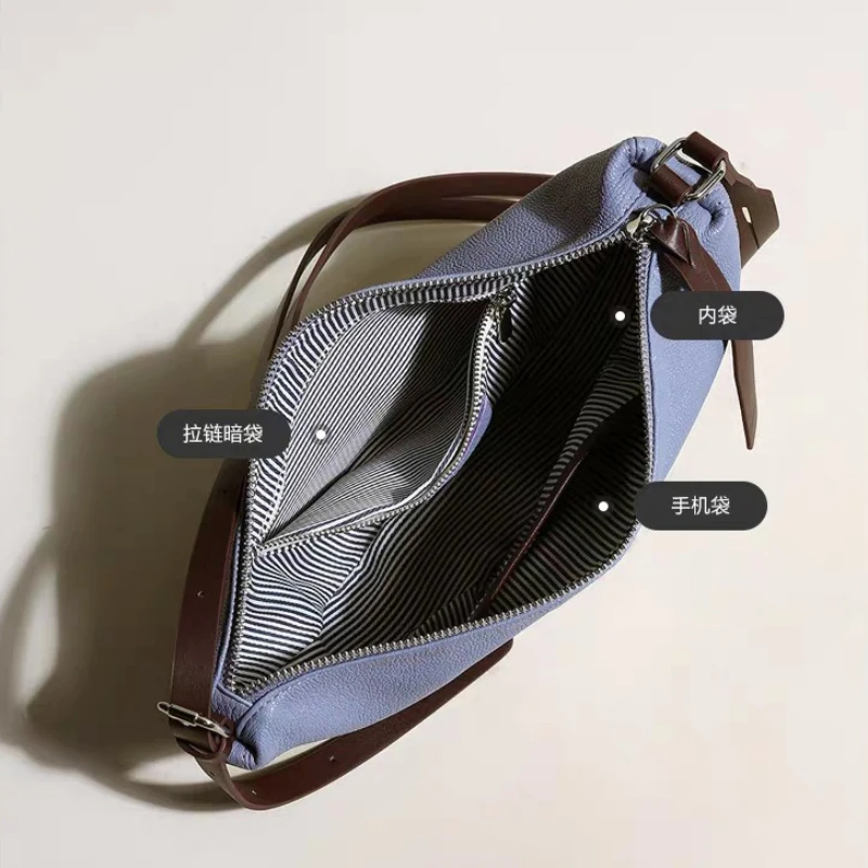 Minimalist Elegant Everyday Shoulder Bag for Women Genuine Leather Sheepskin Adjustable Strap Luxury Handbag