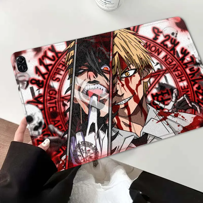 

Человек с бензопилой, аниме Denji, милый чехол для Honor Tab Pad MagicPad Tablet 6, 7, 8, 9, 10, 13 V7 V8 X8a X9a X9 X8 GT GT2 Pro, чехол для планшета