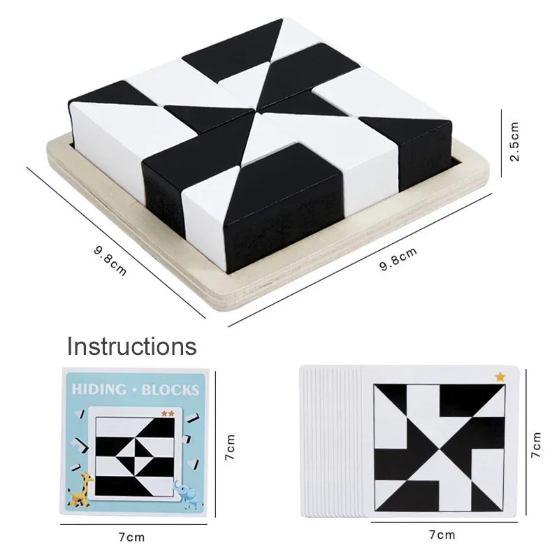 DIY Wooden Hide Puzzle Montessori Logical Thinking Training Hidng Board Games Educational Toys For Children Kids