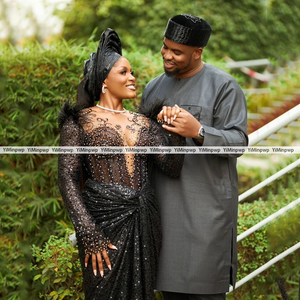 Luksusowe Sukienki na Bal Maturalny Dekolt O-Neck Z Koralikami Syreni Krój Długość do Kostek Gorset Suknie Wieczorowe Sukienki na Formalne Okazje Długi Rękaw Szyte na Miarę