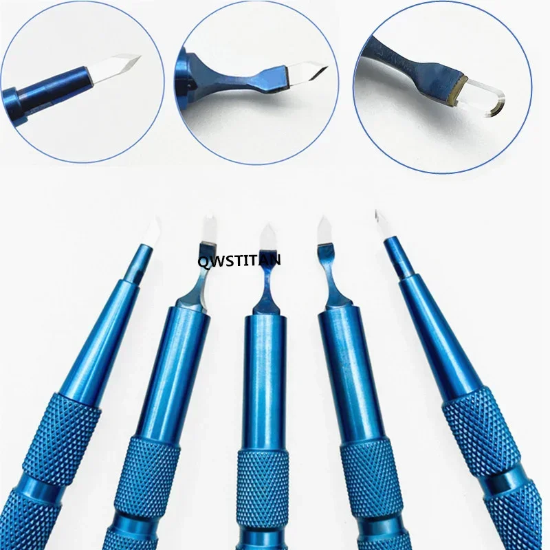 Ophthalmic Blade Sapphire Keratome Clear Cornea Crescent blade Trifacet Blades Straight Elbow Double Single Edge Lancet Blades