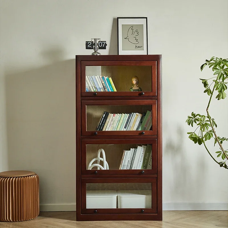 Solid wood bookcase, storage cabinet, bookshelf, floor shelf, living room against the wall, vertical cabinet, sundry cabinet
