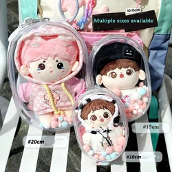 18/20cm Square Pvc Storage Pouch Mystery Box Thicken Transparent Storage Case Organizer Box Double Zipper Keychain Bag Doll Bag