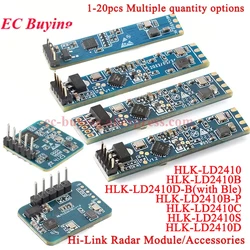 1pc-20Pcs Hi-Link HLK-LD2410C LD2410 LD2410B LD2410D LD2410S 24G Human Presence Sensor Millimeter Wave Radar Module Heartbeat