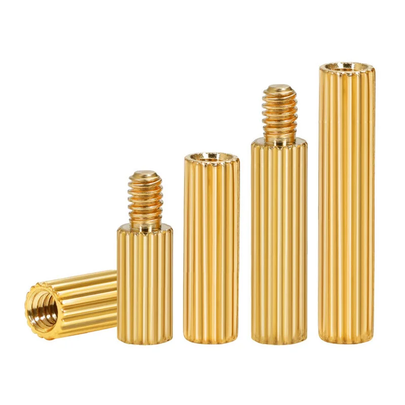 50Pcs Solid Brass Copper M2 Round Standoff Spacer Support Pillar Column M-F F-F Male-Female Female For PCB Board Length=3-40mm