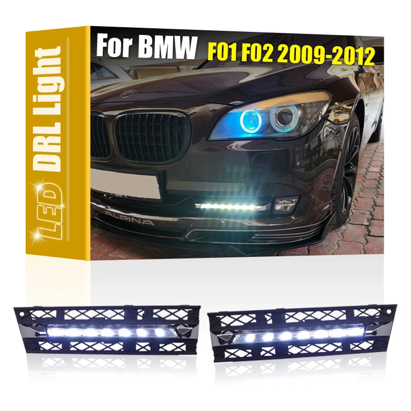 

2Pcs Front Bumper LED DRL Daytime Running White Light Fit For BMW 7-Series F01 F02 730i 740i 750i 760i 2009 2010 2011 2012