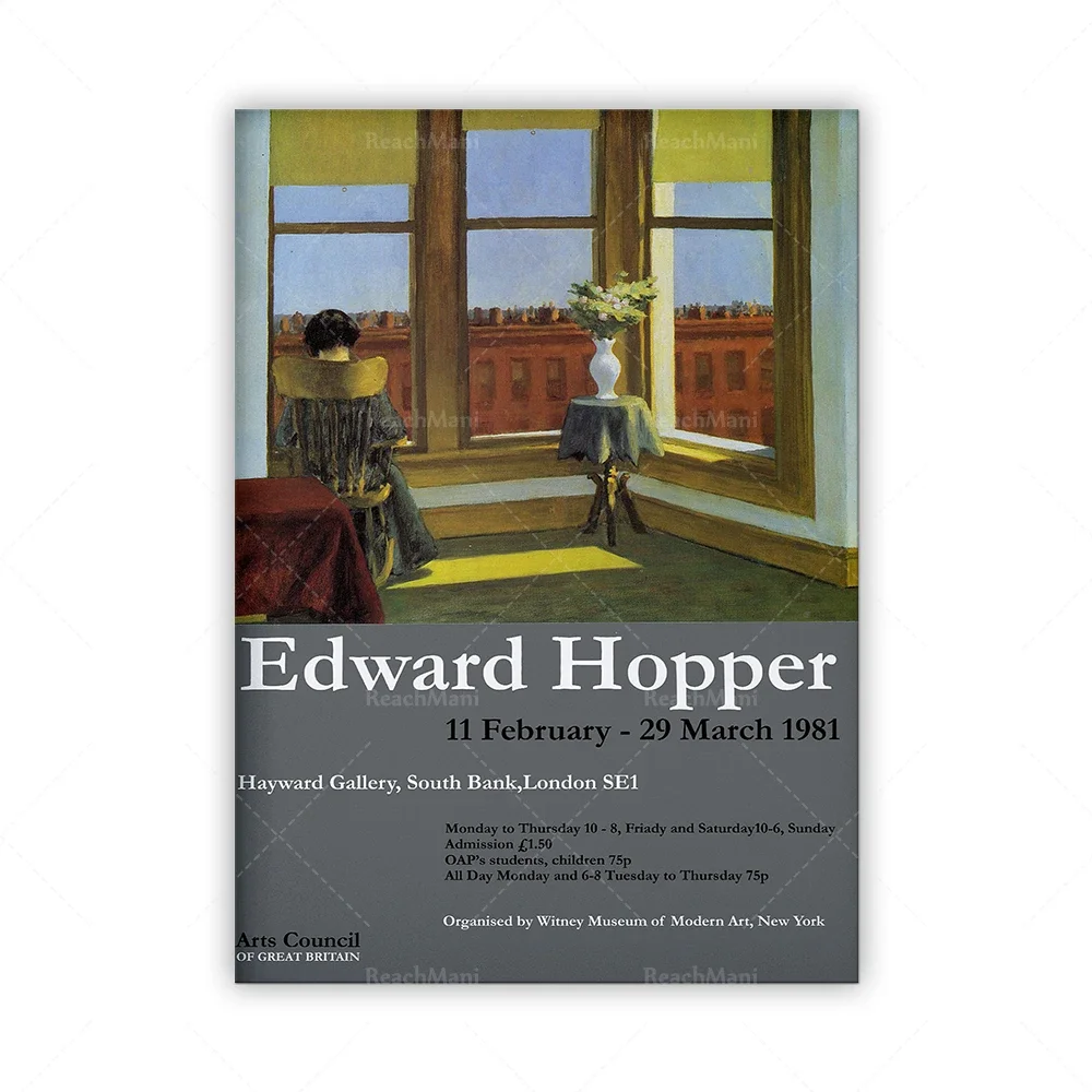 Edward Hopper Print,Hopper Exhibition Poster,Hopper Art Print,American Modernist Art,