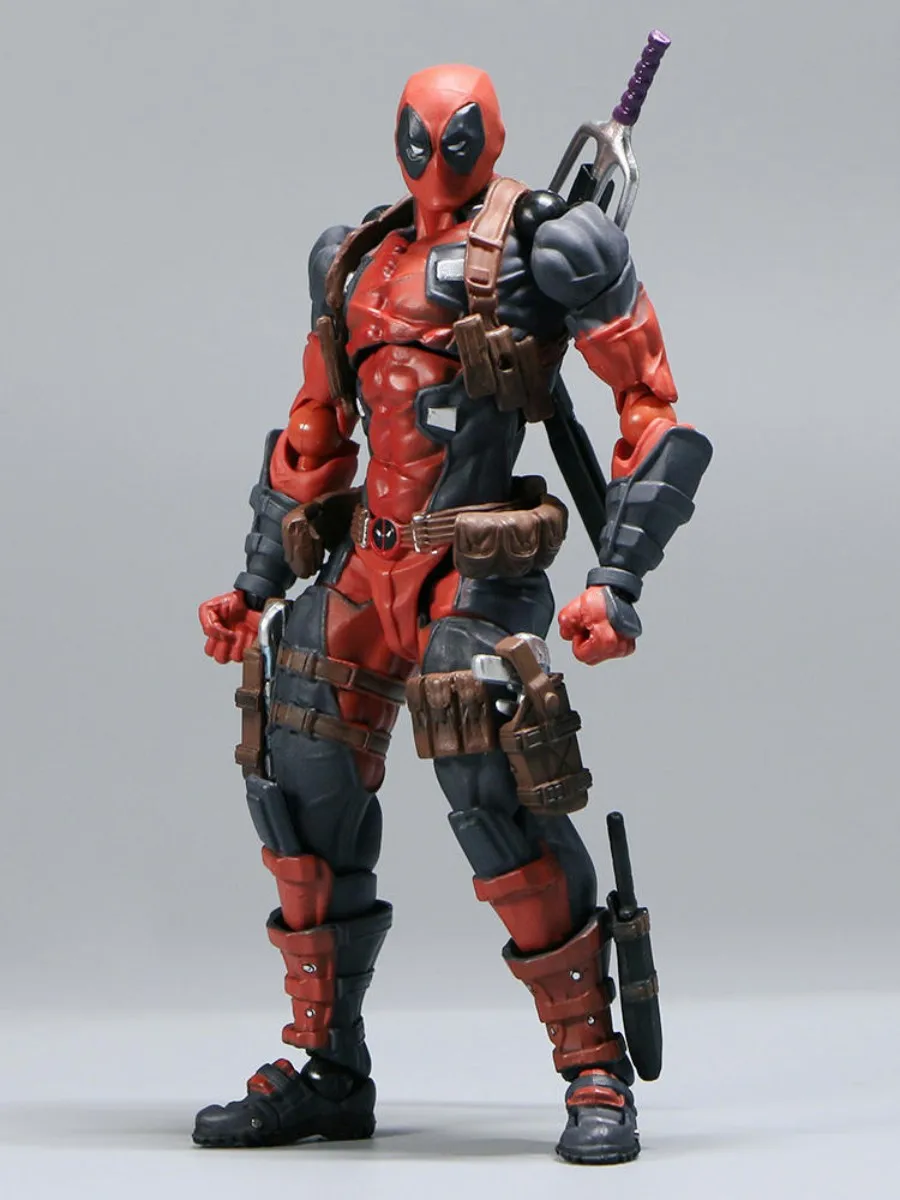 Revoltech Yamaguchi Deadpool Marvel Action Figure Marvel Legends Joint Movable Movie Model Birthday Gift Toys Desktop Decoration