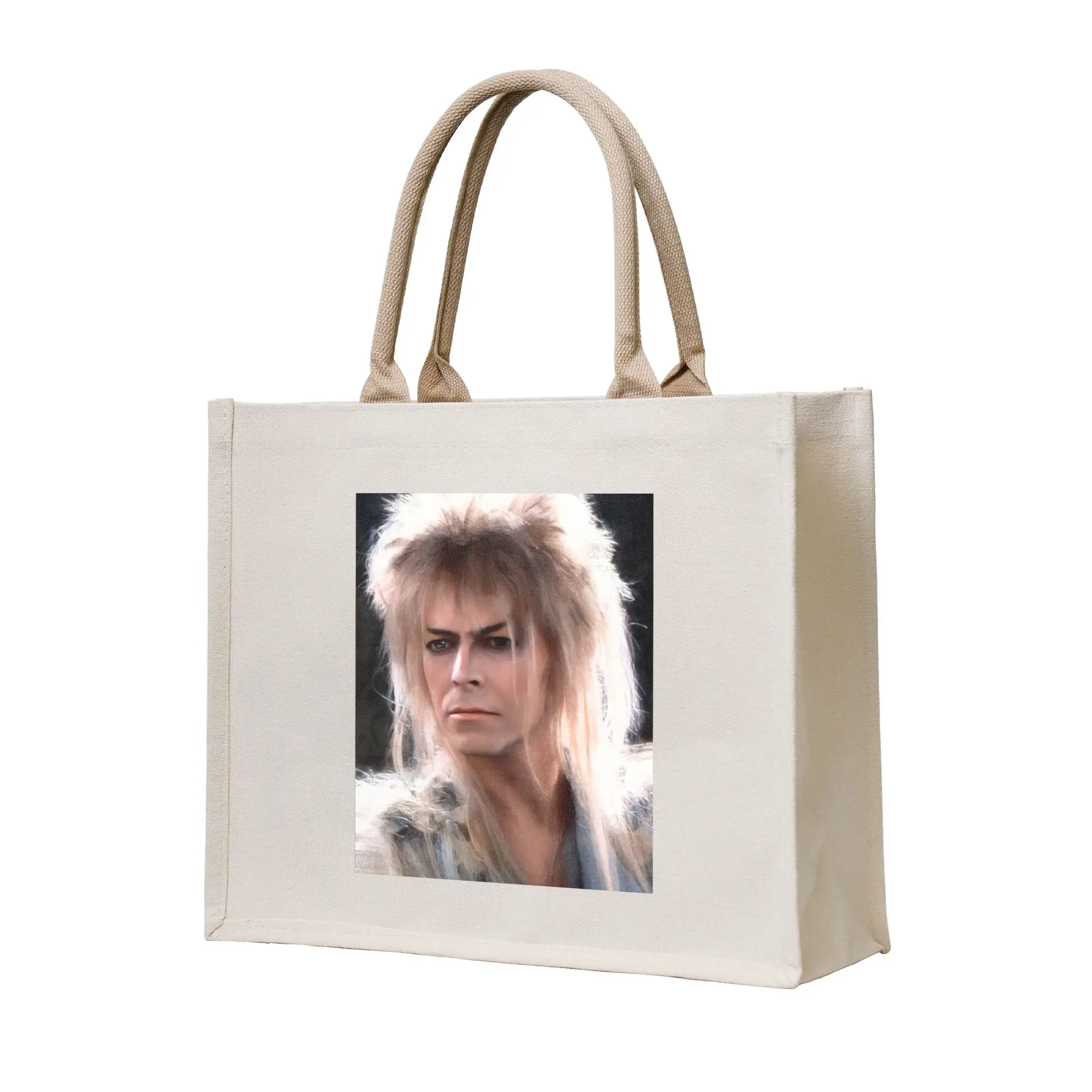 

Сумка-шоппер из холщовой ткани с изображением Джарета, Короля гоблинов, падающего в лабиринт, для девочек, на плечо, дорожная сумка