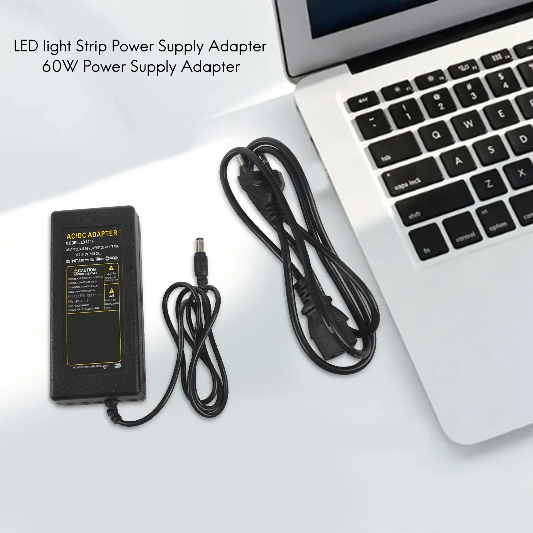 Praktyczny zasilacz 12V 5A 60W do listwy oświetleniowej LED RGB SMD 3528 5050