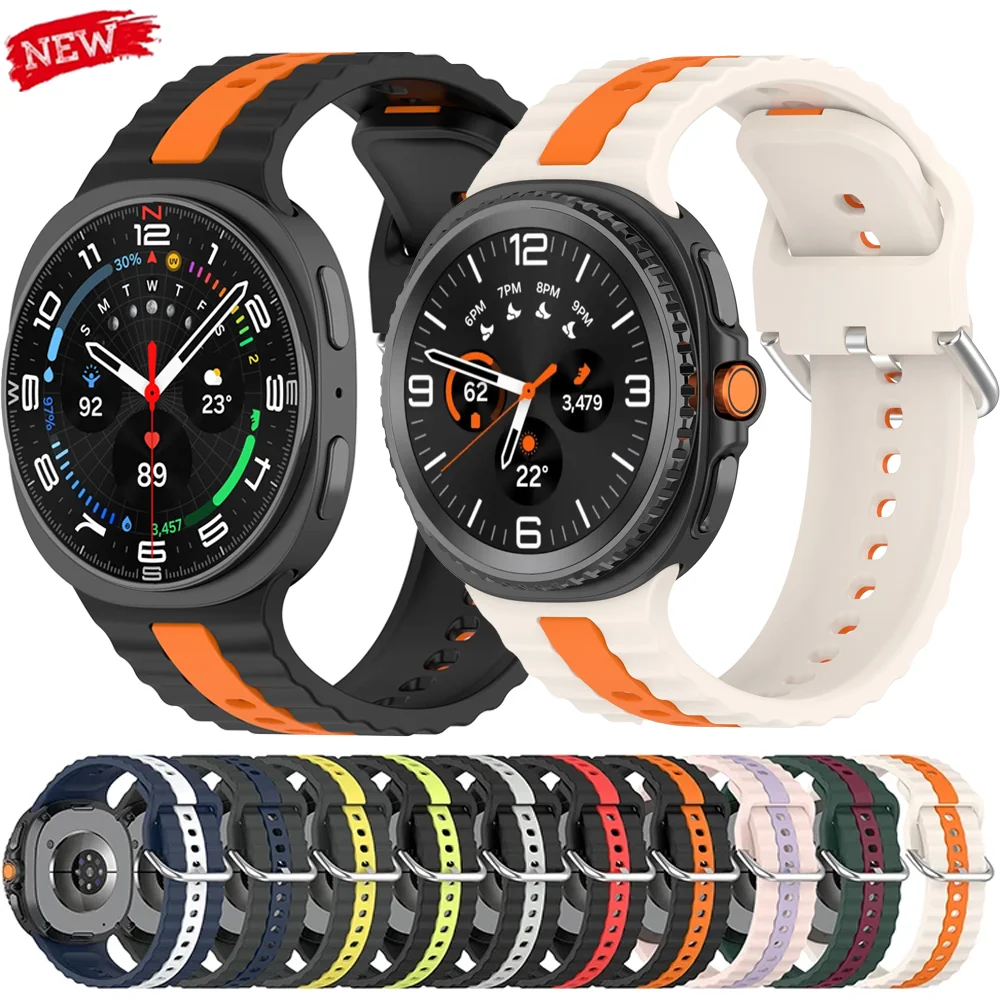حزام سيليكون أصلي لساعة سامسونج جالاكسي 8 44 مللي متر 40 مللي متر سوار رياضي معصمه ساعة جالاكسي 8 كلاسيكي 46 مللي متر باند كوريا #1