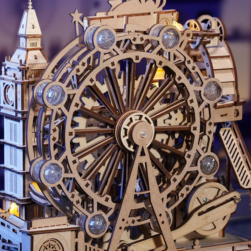 3D Wooden Marble Run Puzzle - London City Model Kit 5