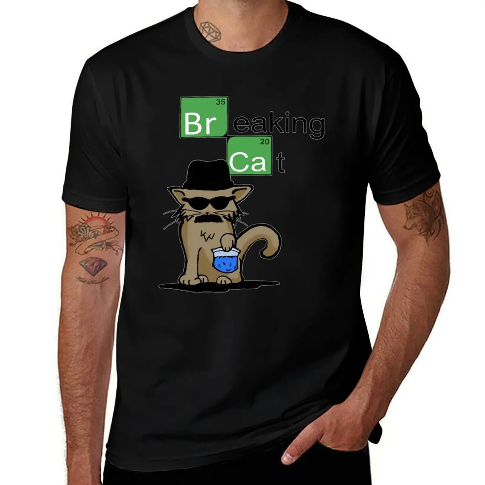 

Breaking Cat T-Shirt quick drying T-shirts oversize man t shirt summer clothes men t shirts high quality