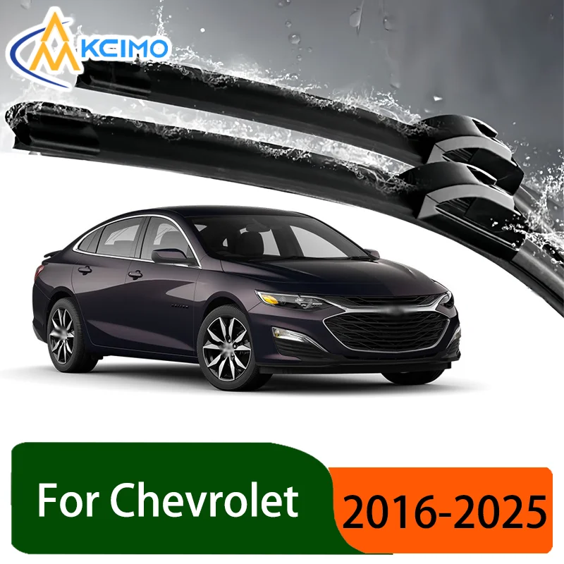 

Silent Black Front Wiper Blades Set for Chevrolet Malibu 2016–2025 2017 Auto Windscreen Windshield Window Wiper Accessories