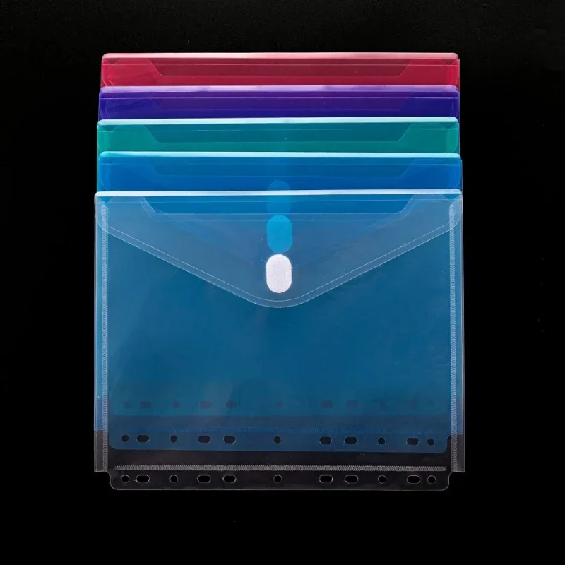 

Document Bag File Paper Pocket Folder with Hook and Loop Closure, 5PCS 11 - Hole, Mixed Color for School Office Teacher Supplies