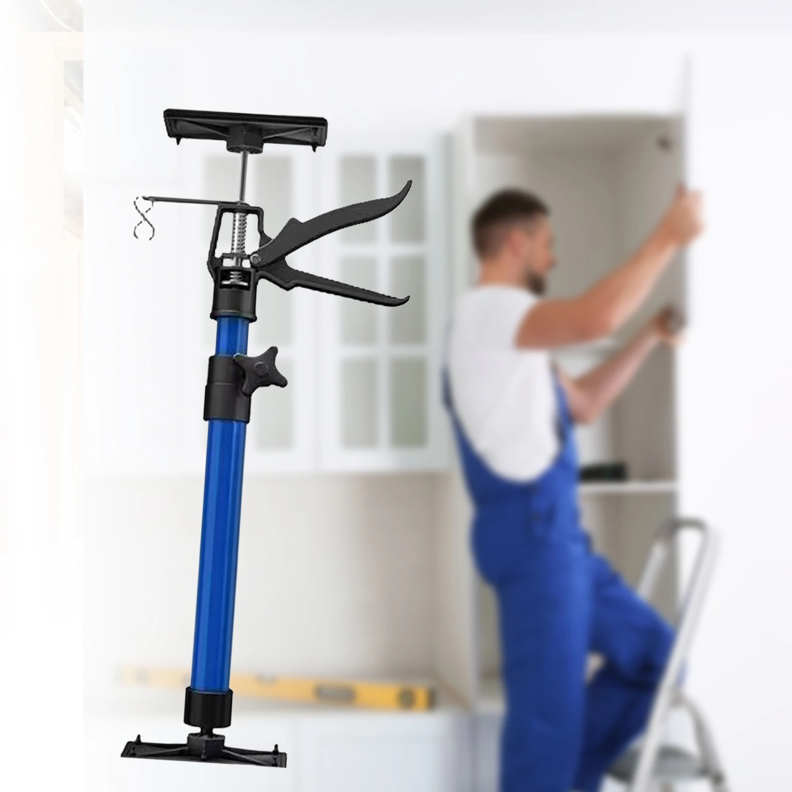 Asta di supporto telescopica in plastica Jack per armadietto di terza mano carico per attrezzi da costruzione per cartongesso 30kg asta di supporto rapido regolabile per fai da te