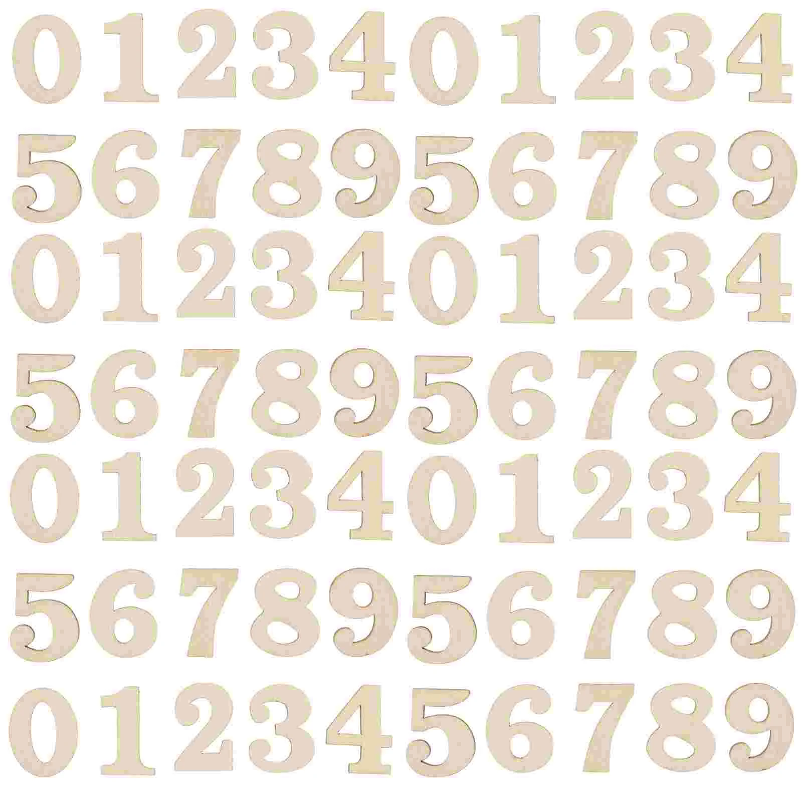 

100pcs Wood Numbers Unfinished Wood Arabic Numbers DIY Clock Numbers Crafts Accessories （ 30mm ）