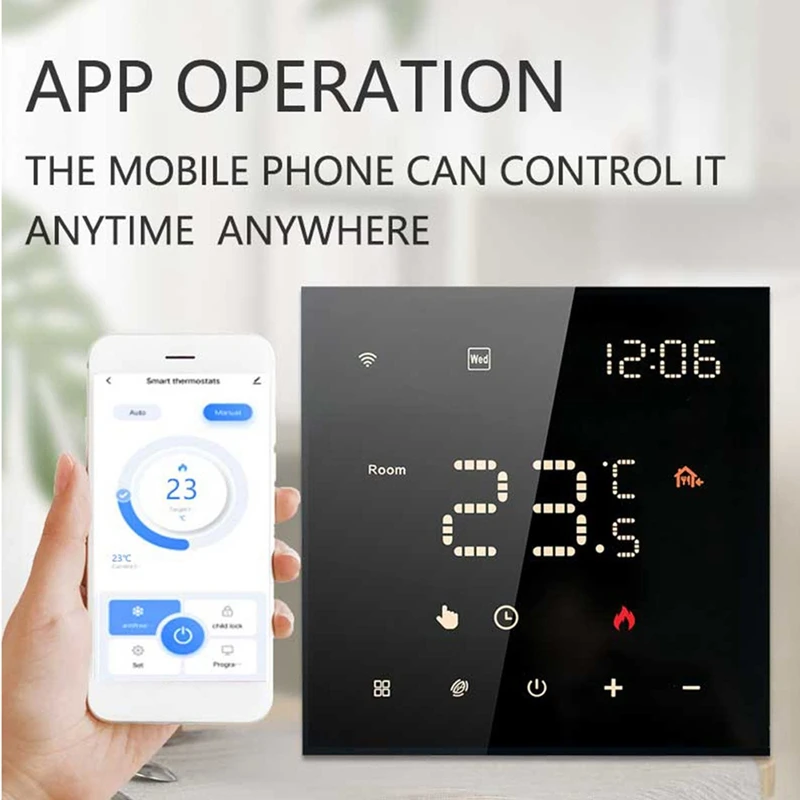 WiFi Smart Thermostat Tuya Water Boiler Electric Heating Programmable Temperature Controller Work with Home-A63M