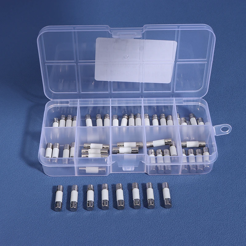 100Pcs Ceramic Fuse Cartridge 5MM X 20MM Slow Blow T 0.25A 0.5A 1A 2A 3A 5A 8A 10A 15A 20A 250V Ceramic Fuse