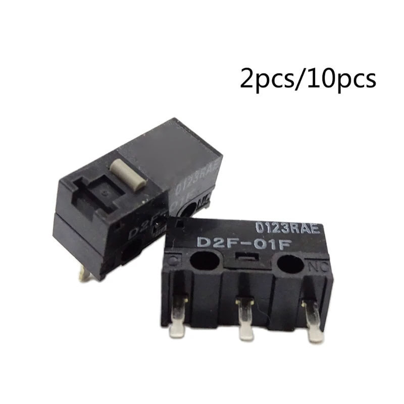 2/10PCS Mouse Microswitch 10Million Clicks 3Pins Japan Gray Dot D2F-01F Mouse Limit Switches