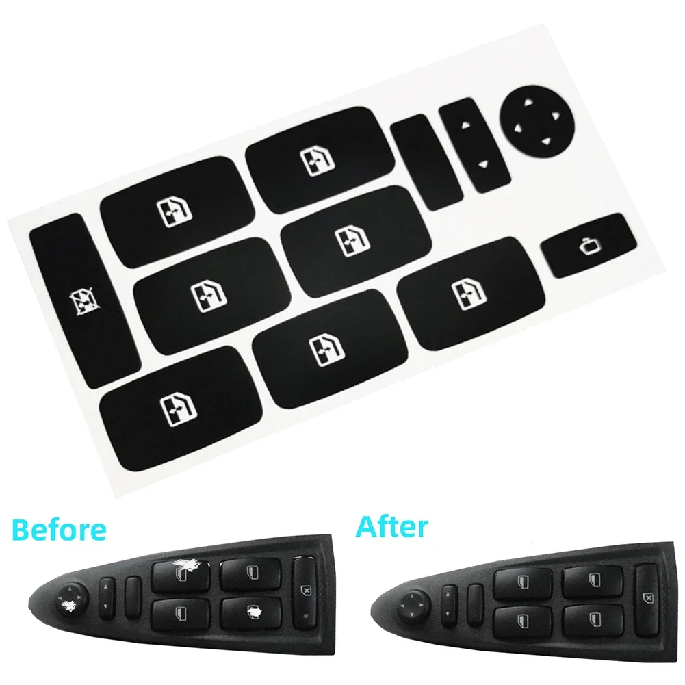 Picture 4: For Fiat Croma Car Window Button Stickers Decals Repair Push Button Knob Switch Replacement Vinyl Decal For Button Restoration