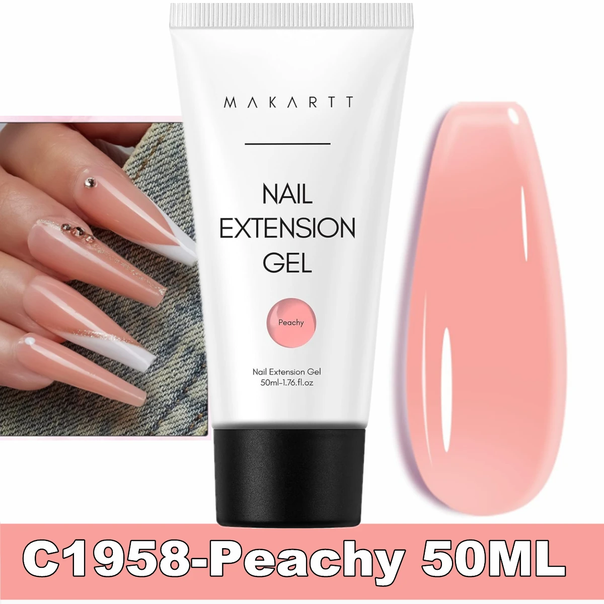 Makartt Poly Nagelverlengingsgel 50ML Roze Transparant Wit Blauw Acryl Nagelgel Trendy Nagelkunst Design Franse Manicure Voor Beginners