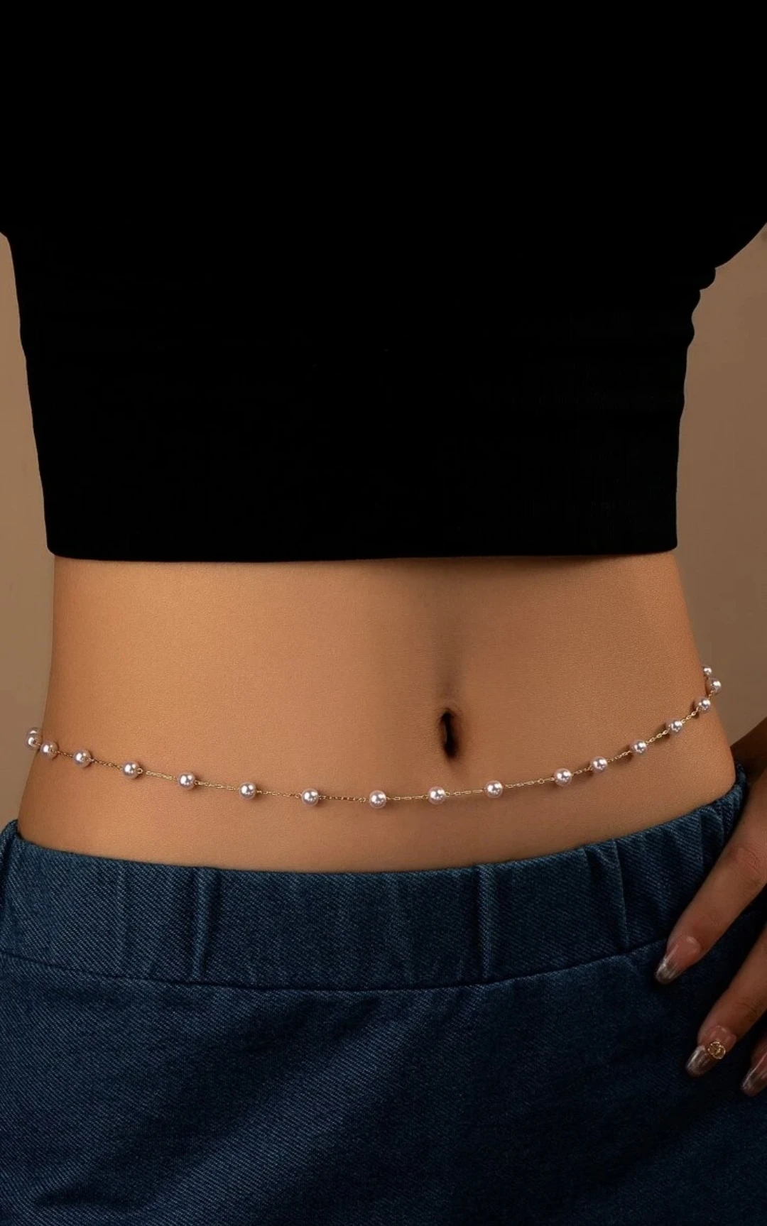 

Fashion pearl beaded waist chain, European and American accessories body chain wholesale