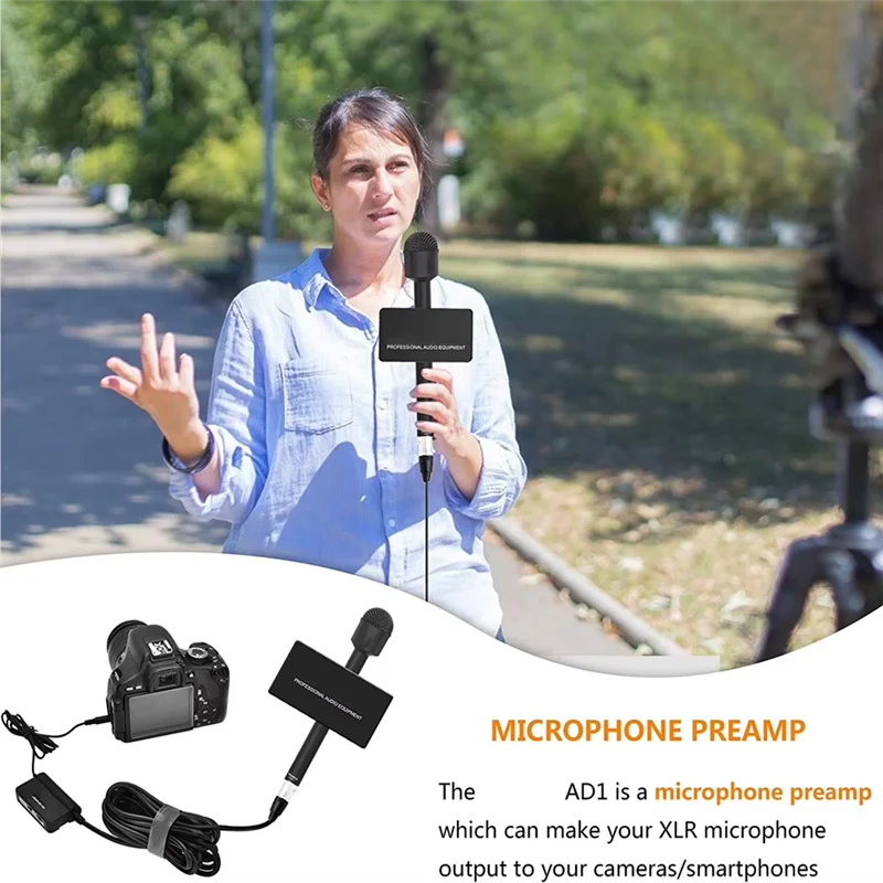 Аудиоадаптер ABGI-XLR на 3,5 мм LINKFLEX AD1, микрофонный предусилитель, усилитель для смартфонов, зеркальных камер, видеокамер