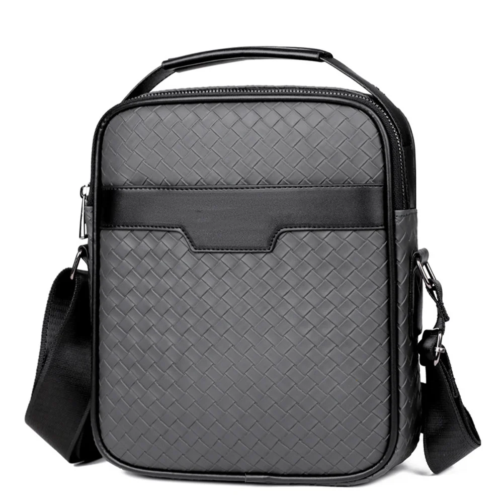 Sac à bandoulière Lessman pour homme, sac à bandoulière assisté vertical, sac à main à la mode, options de documents polyvalentes, sac à main tissé initié