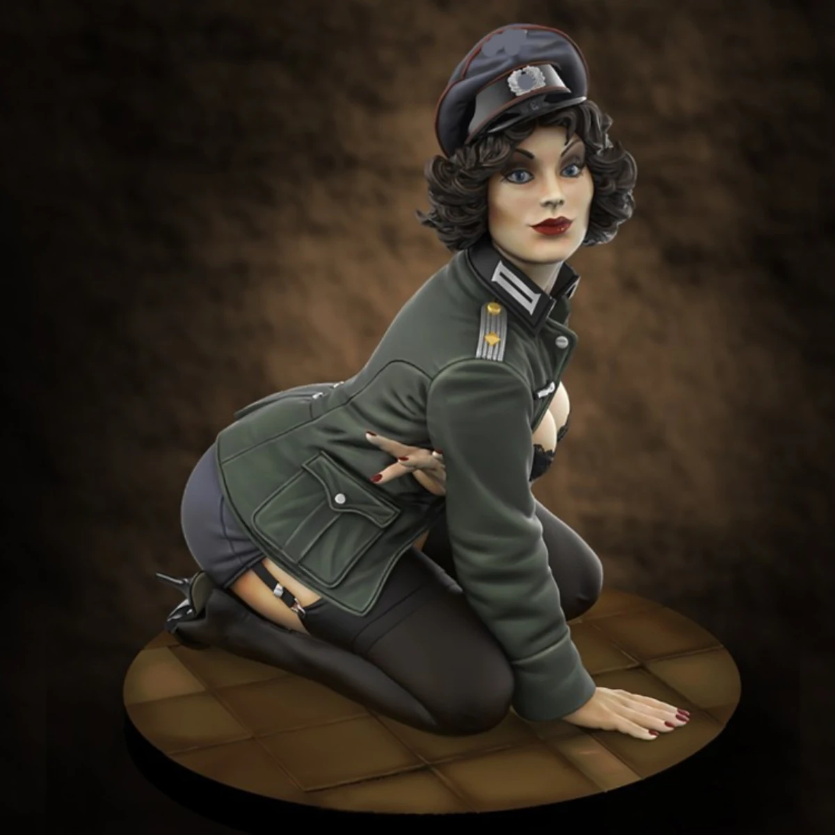 1/35 Resin Figure Unpainted Model Kit, military theme, German female Soldier, Unassembled and unpainted GK,