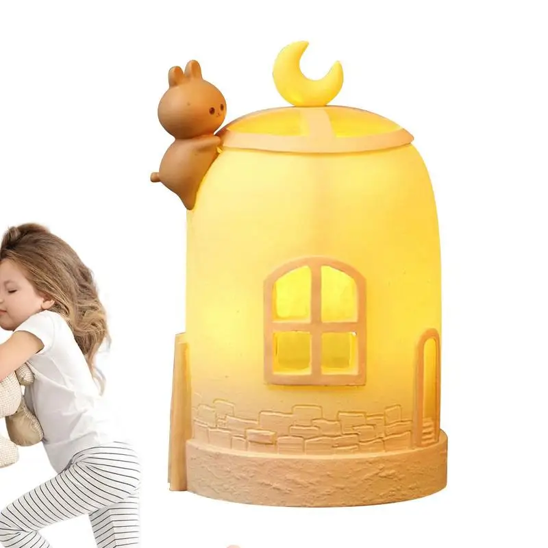 Cute Table Lamp Kawaii Light Cute Lamps Decorative Resin Craft Romantic Cute Lights Kids Lamps For Nursery Rooms Bedsides