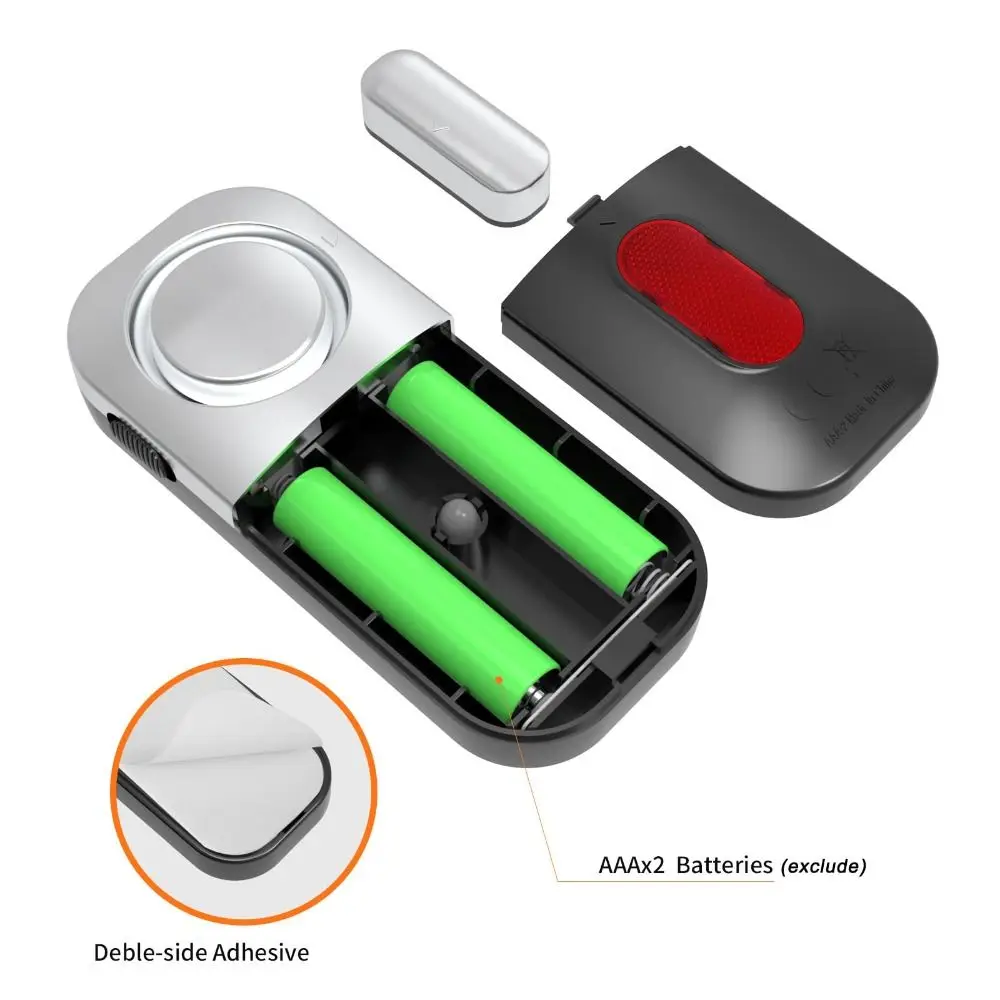 Magnetic Sensor Burglar Alarm Battery Powered Plastic Door Magnetic System Wireless High Decibel Detector High Decibel Alarm