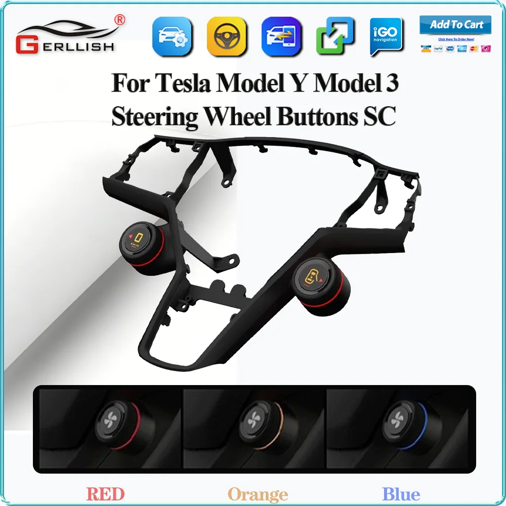

Gerllish для Tesla Model Y Model 3, обновленная версия, приборная панель автомобиля, 3, многофункциональные интеллектуальные кнопки на руль SC