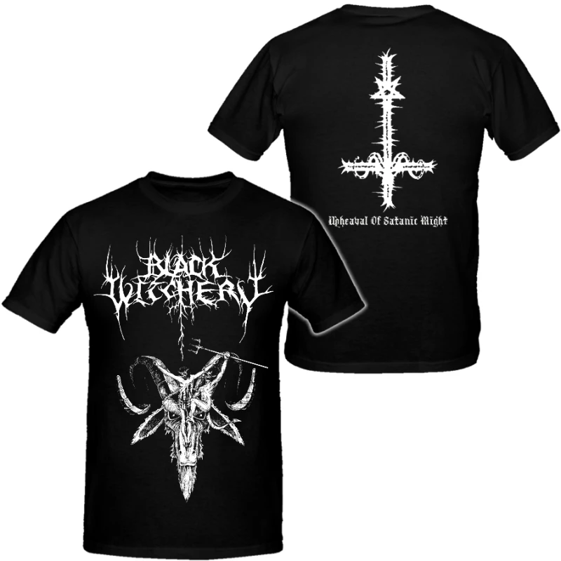 T-shirts Hip Hop pour hommes Black Witchery, en coton, unisexe, à manches courtes, style vintage Heavy Metal, pour l'été