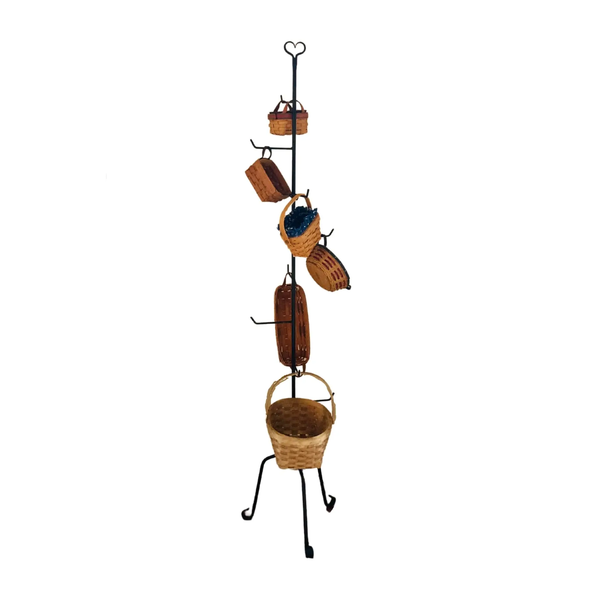 Boxwood and Mum Hanging Storage Basket Stand, Holder, Storage Rack Display Tree, Cloth or Hat Organizer Hanging Storage