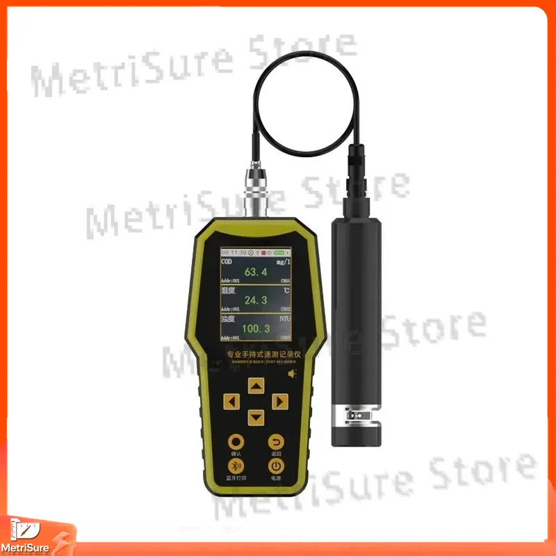 Portable Water Quality Monitor for pH EC Turbidity COD Dissolved Oxygen Residual Chlorine Testing with Digital Display and