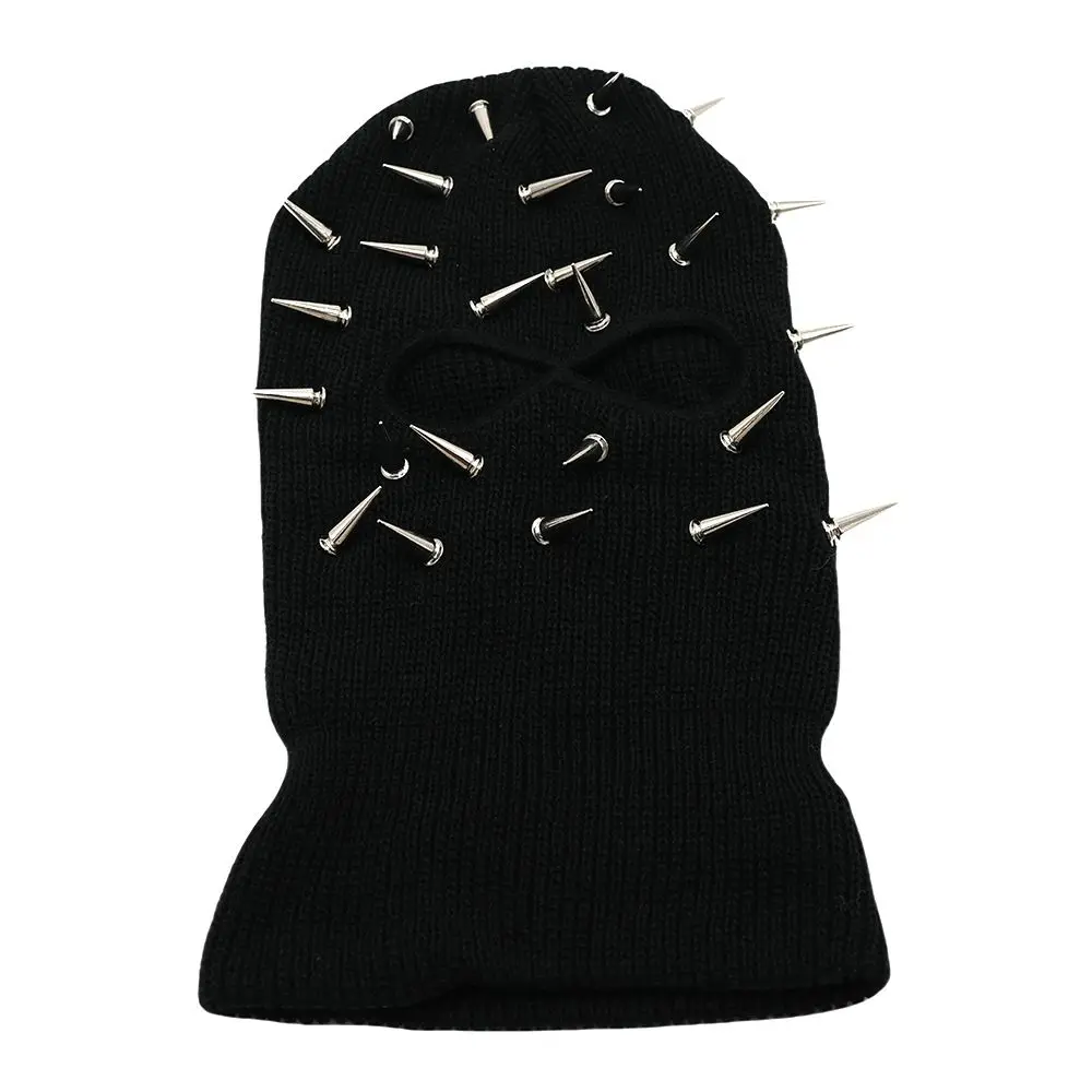 Spiked Knitted Rivet Hat Lightweight Stretchable Pullover Knitted Hat Breathable Windproof Knitted Beanie Halloween