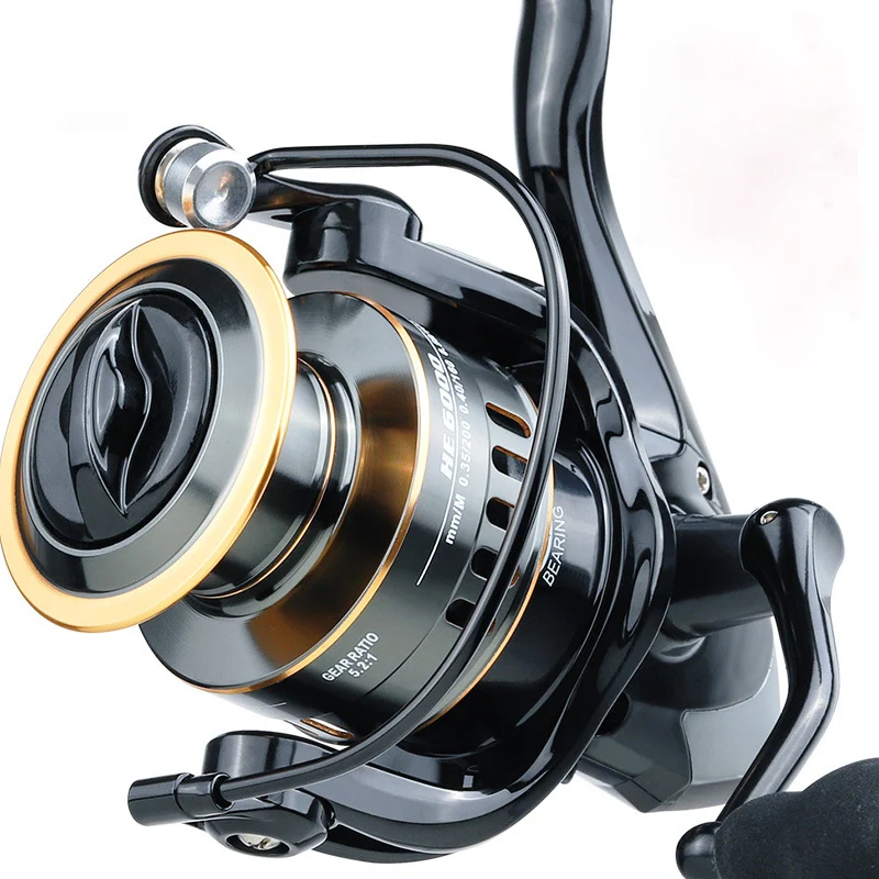 Fishing Reel HE7000 Spinning Reel Max Drag 10kg 5.2:1 High Speed Metal Spool Spinning Reel Carp Reel Fishing Accessories HE500