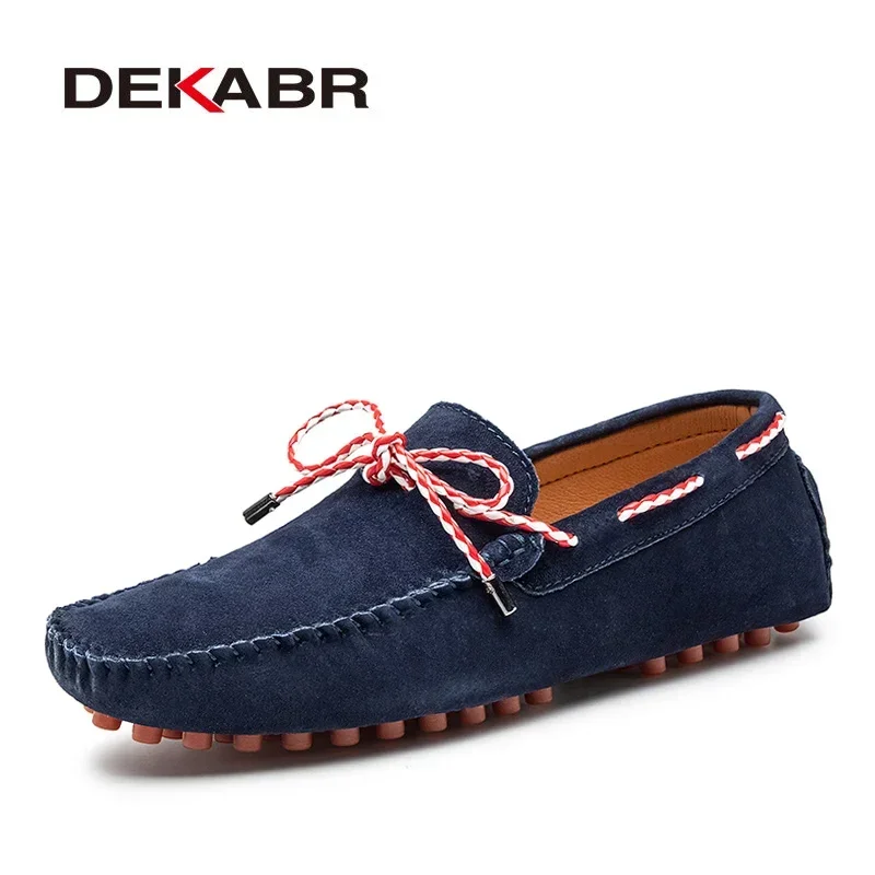 DEKABR Size 38~47 Genuine Leather Loafers Hot Sale Driving Shoes Fashion Casual Shoes Original Design Summer Flats Moccasins Men