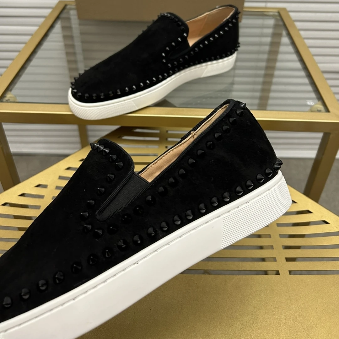 Fashion Design Summer Cl Loafer Low Top Men\'s Black Board Shoes Street Shot Causal Fashion Solid Single Women Flat Shoes