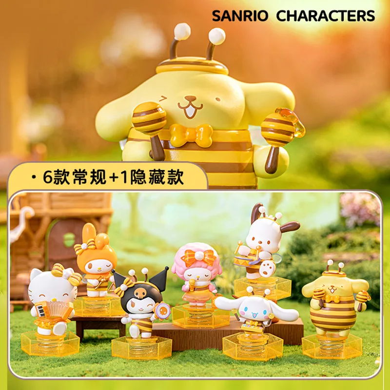 Authentic Sanrio Little Bee Concert Series Blind Box Creative Trendy Play Handmade Kuromi Pochacco Surprise Gifts For Girls