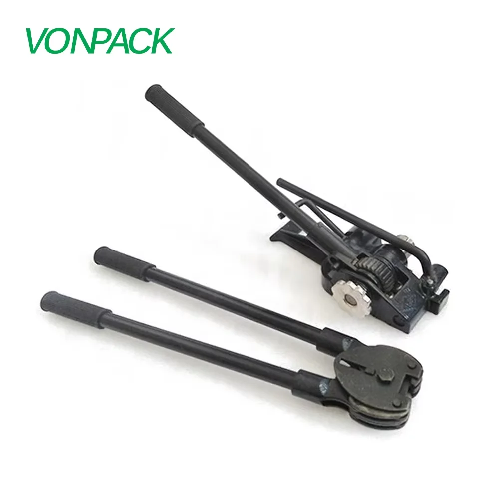VONPACK 20 มม.แบบพกพา Tensioner และ Plier Handy สายรัดเหล็กเครื่องมือ Professional Band พาเลท Packer สําหรับไม้กล่องโลหะกรณี
