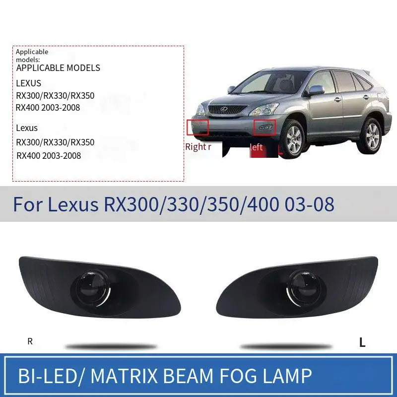 

Car Fog Lamp Retrofit 2 Inch Bi LED Projector Lens for Lexus RX300 RX330 R350 RX400 12V 45W 3000K 4300K 6000K