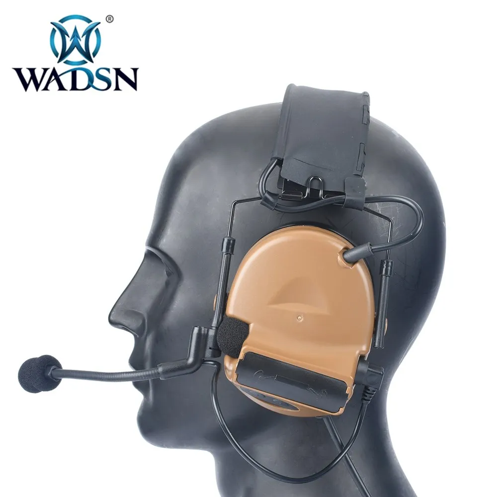 WADSN Softair Headphones Comtac II Noise Reduction Pickup Headset Hunting Aviation Earphone for Walkie-Talk Baofeng PTT