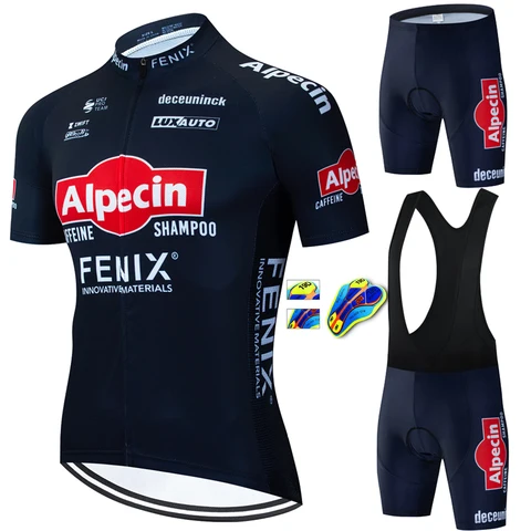 Alpecin roupas de ciclismo masculinas, bicicletas de estrada, mountain bike, conjunto esportivo masculino, conjunto de camisa de bicicleta, acolchoamento longo, verão