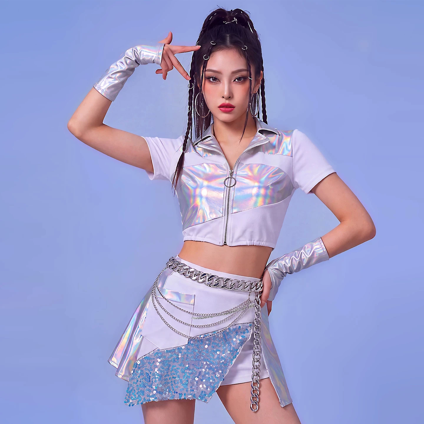 New K-Pop Female Group Performance Sets Hiphop Street Dance Outfits Jazz Dance Costumes For Women Nightclub Bar Dj Wear DQS24419